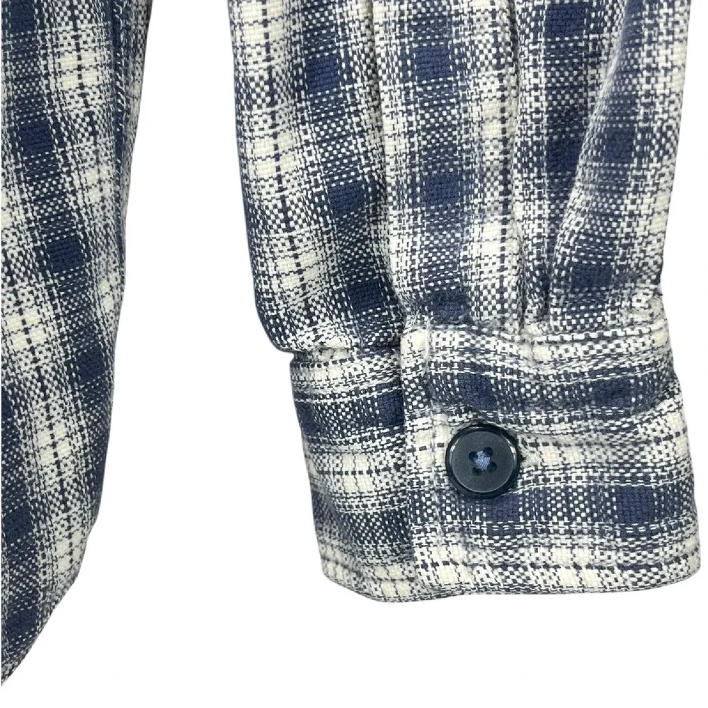 Vintage Levi’s Jeanswear Men’s Large Blue White Plaid‎ Heavy Flannel Shirt Y2K